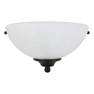 Bowery Hill 1-Light Alabaster Glass Wall Sconce in Oil-Rubbed Bronze