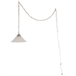 Bowery Hill Alabaster Glass Swag Pendant Light in Satin Nickel