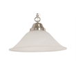 Bowery Hill Alabaster Glass Swag Pendant Light in Satin Nickel