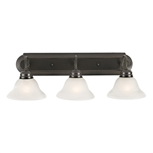 Bowery Hill 3-Light Frosted Glass Vanity Light in Oil-Rubbed Bronze