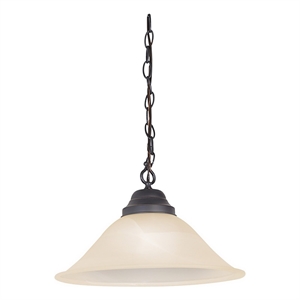 Bowery Hill Alabaster Glass Swag Pendant Light in Oil-Rubbed Bronze