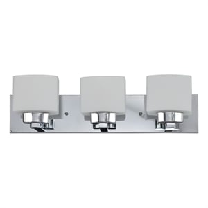 Bowery Hill 3-Light Frosted Glass Vanity Light in Polished Chrome