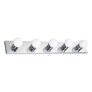 Bowery Hill 5-Light Polished Chrome Vanity Light for Bath and Makeup
