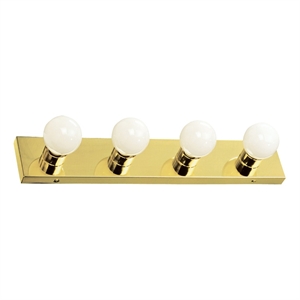 Bowery Hill 4-Light Polished Brass Vanity Light for Bath and Makeup