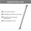 Bowery Hill Classic Adjustable 42 to 72-Inch Shower Rod in Satin Nickel