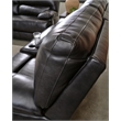 Bowery Hill Power Reclining Leather Sofa with Adjustable Headrest in Black
