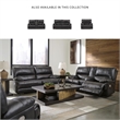 Bowery Hill Power Reclining Leather Sofa with Adjustable Headrest in Black