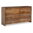 Bowery Hill Natural Brown 6-Drawer Dresser with Beveled Edge Frame