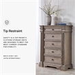 Bowery Hill Light Brown Chest of Drawers with 5 Inset Framed Drawers