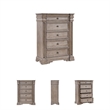 Bowery Hill Light Brown Chest of Drawers with 5 Inset Framed Drawers