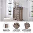 Bowery Hill Light Brown Chest of Drawers with 5 Inset Framed Drawers