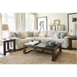 Bowery Hill Brown & Ivory Coffee Table with Natural Marble Top