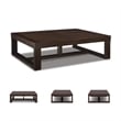Bowery Hill Brown & Ivory Coffee Table with Natural Marble Top
