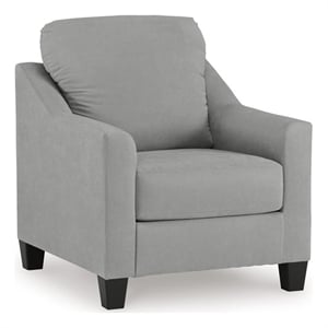 Bowery Hill Polyester Accent Chair with Suede Velvet Look in Shadow