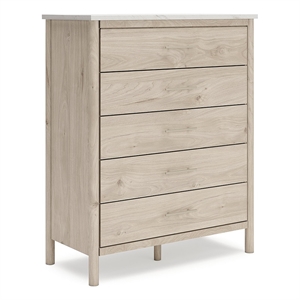 Bowery Hill Light Oak Chest of Drawers with Replicated Marble Top