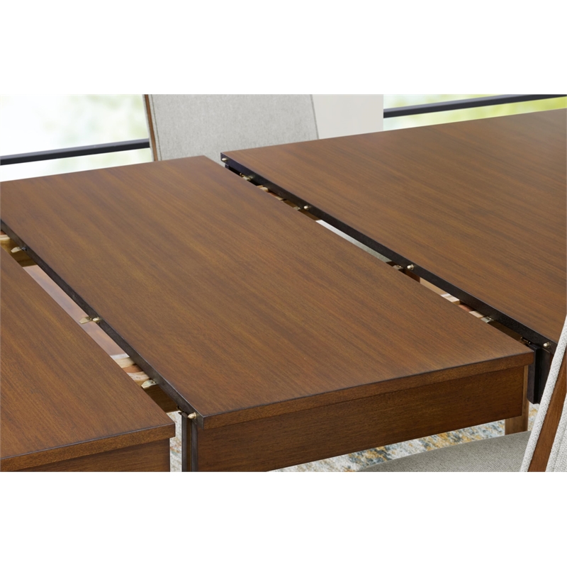 Bowery Hill Mid-Century Brown Dining Extension Table for up to 8