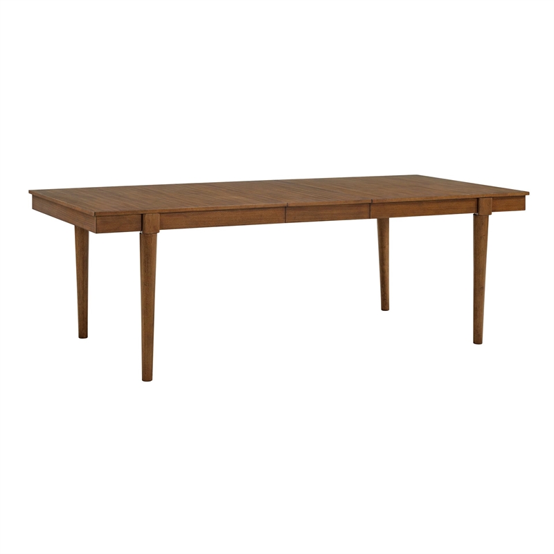 Bowery Hill Mid-Century Brown Dining Extension Table for up to 8