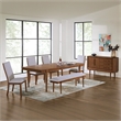 Bowery Hill Mid-Century Brown Dining Extension Table for up to 8