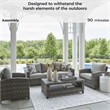 Bowery Hill Gray 4-Piece Outdoor Patio Set with Sofa Chairs and Table