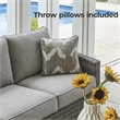 Bowery Hill Gray 4-Piece Outdoor Patio Set with Sofa Chairs and Table