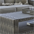 Bowery Hill Gray 4-Piece Outdoor Patio Set with Sofa Chairs and Table