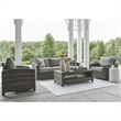 Bowery Hill Gray 4-Piece Outdoor Patio Set with Sofa Chairs and Table
