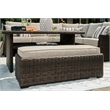Bowery Hill Brown Resin Wicker 3-Piece Outdoor Sectional with Bench