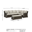 Bowery Hill Brown Resin Wicker 3-Piece Outdoor Sectional with Bench