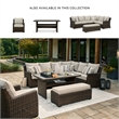 Bowery Hill Brown Resin Wicker 3-Piece Outdoor Sectional with Bench