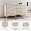 Bowery Hill Brown & White 6-Drawer Dresser with Replicated Marble Top