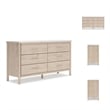 Bowery Hill Brown & White 6-Drawer Dresser with Replicated Marble Top