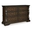 Bowery Hill Light Brown 6-Drawer Dresser with Aged Pewter Handles