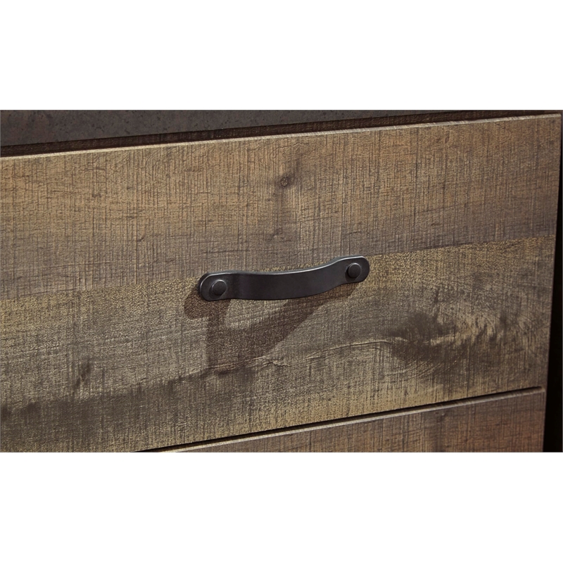 Bowery Hill Rustic Brown Dresser with 6 Drawers and Nailhead Trim