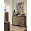 Bowery Hill Rustic Brown Dresser with 6 Drawers and Nailhead Trim
