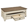 Bowery Hill 3-Piece Vanity Set with Tri-Panel Mirror in White and Brown