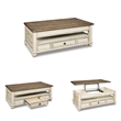 Bowery Hill 3-Piece Vanity Set with Tri-Panel Mirror in White and Brown