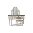 Bowery Hill Polyester Upholstered Dining Chair in Grayish Whitewash