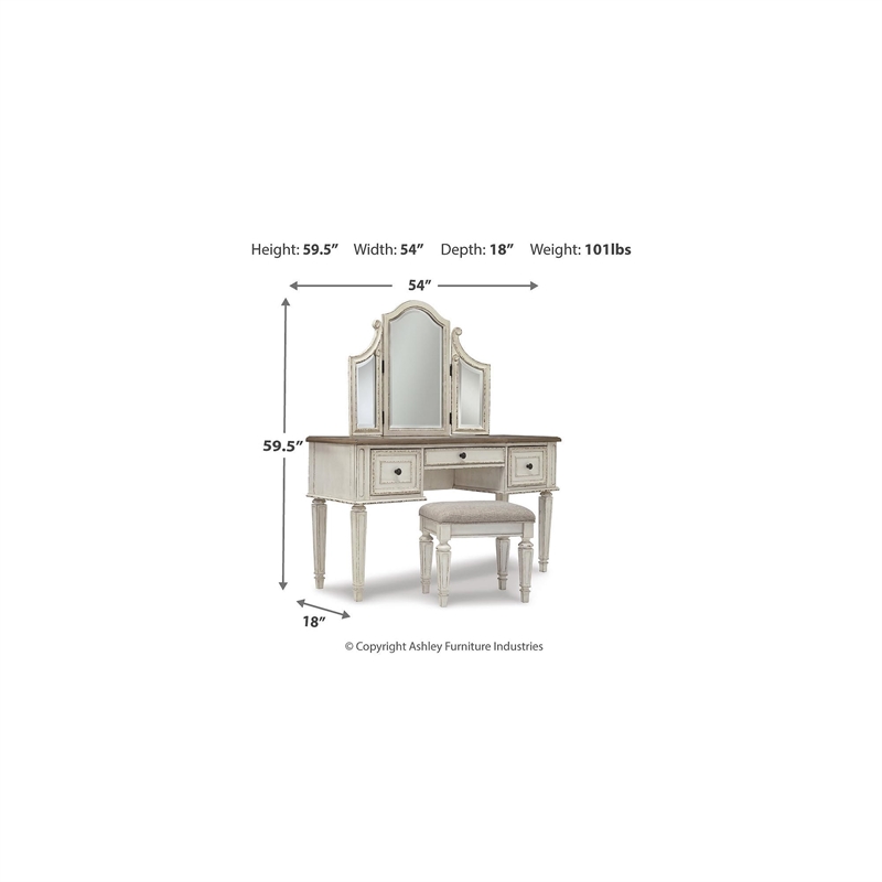 Bowery Hill Polyester Upholstered Dining Chair in Grayish Whitewash