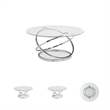 Bowery Hill Modern 3-Piece Glass-Top Coffee Table Set in Chrome