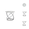 Bowery Hill Modern 3-Piece Glass-Top Coffee Table Set in Chrome