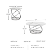 Bowery Hill Modern 3-Piece Glass-Top Coffee Table Set in Chrome