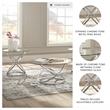 Bowery Hill Modern 3-Piece Glass-Top Coffee Table Set in Chrome
