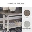 Bowery Hill Flip Top Console Table with Plank Top in Gray and White