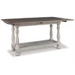 Bowery Hill Flip Top Console Table with Plank Top in Gray and White