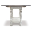 Bowery Hill Flip Top Console Table with Plank Top in Gray and White