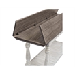 Bowery Hill Flip Top Console Table with Plank Top in Gray and White