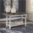 Bowery Hill Flip Top Console Table with Plank Top in Gray and White