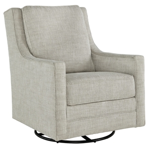 Bowery Hill Swivel Glider Accent Chair with Reversible Cushions in Fog