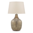 Bowery Hill Jar-Shaped Mercury Glass Table Lamp in Gray and Gold