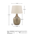 Bowery Hill Jar-Shaped Mercury Glass Table Lamp in Gray and Gold